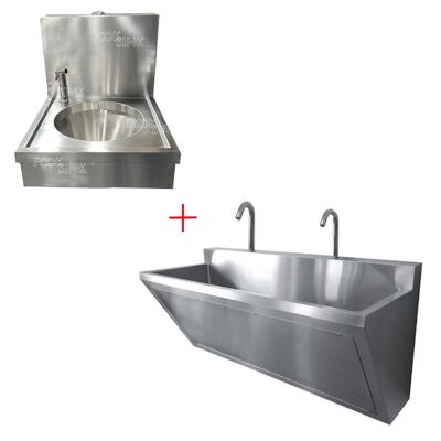 Wholesale Direct Sales Professional Medical Hand Washing Sink & Sluice Sink With High Water Pressure Gun Customized Wash Trough For Hospital Surgical Sink