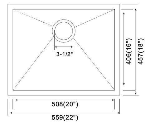 Custom Size Undermount Double Sink Stainless Steel With Drain Board / Under Mount Stainless Steel Kitchen Sink