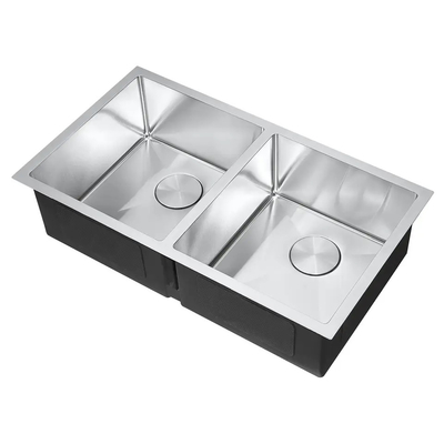 De haute qualité sous le double rectangulaire de bâti roule les éviers de cuisine d'éviers d'acier inoxydable