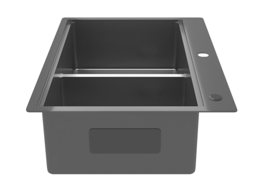 FOOK SINK Handmade Top Mount 304 Stainless Steel Double Bowl Kitchen Sink with Ledge