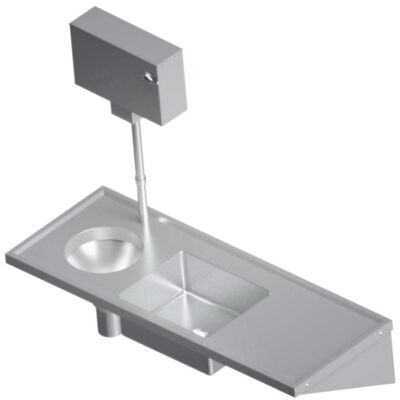 Hospital Medical 304 316 Stainless Steel Surgical Sink Hygienic Double Bowl Design Sluice Sink Feature Faucet Included