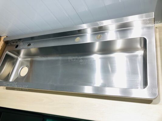 Customized Size Wall Mounted Commercial Long Sink Ss304 Stainless Steel Wash Trough For School Public Industrial Outdoor Use Hand Washing
