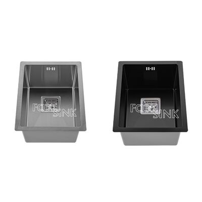 Évier en acier inoxydable 304 fait à la main moderne de haute qualité, petit, épaissi, à cuve unique, nano noir, pour cuisine multifonctionnelle, design pour bar et camping-car