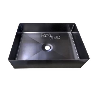 Cuve de salle de bain à usage lourd en acier inoxydable 304 Pvd Noir doré Cuve pour toilettes Hôtel de luxe au-dessus du comptoir